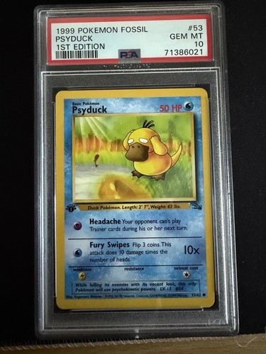 Psyduck pokémon fossil 1st - pokémon,